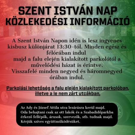 Szent Istvn Nap - Kzlekedsi informci